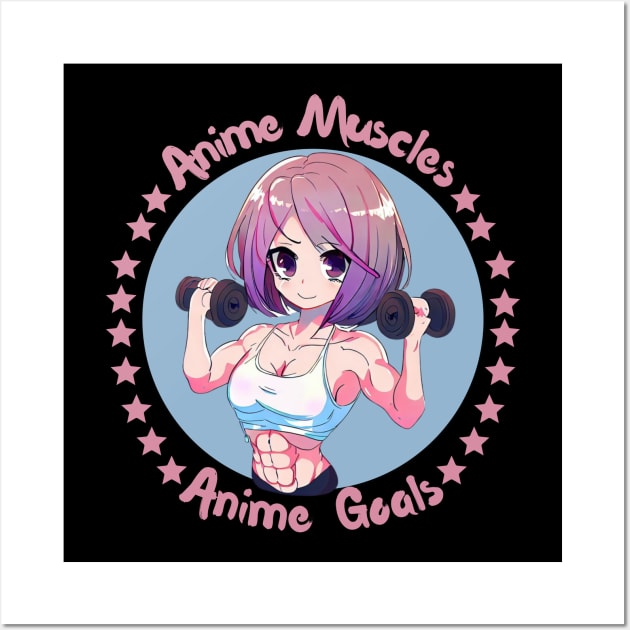 Gym girl Anime Body builder woman Wall Art by Japanese Fever